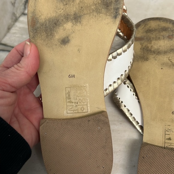 JACK ROGERS “RO” SANDAL White & gold - Picture 3 of 5